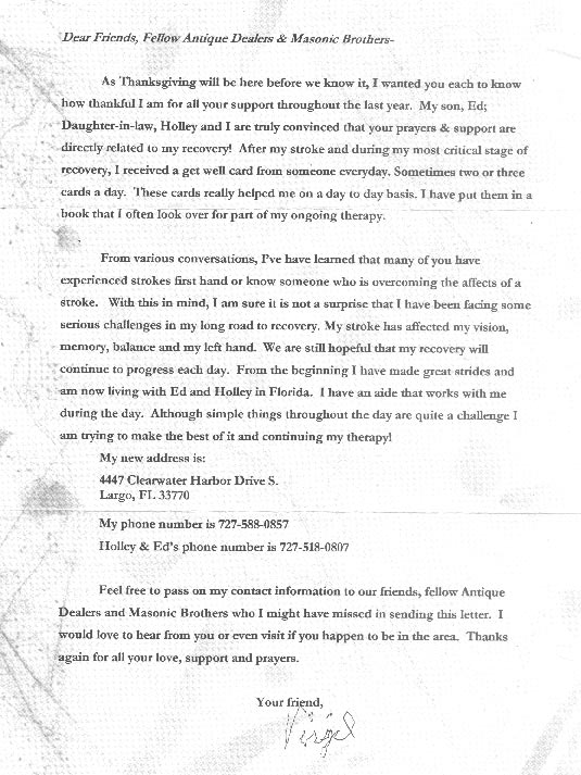 Virgil Hackett's letter